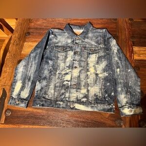 NEW Levi's Trucker Jacket Destroyed Bleached (Rare) Jean Denim